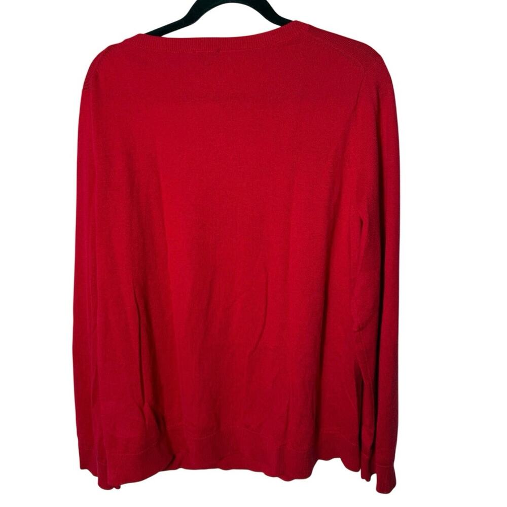 Talbots XL Red 3D Scottie Dogs Novelty Knit Crewneck Sweater 5% Cashmere Light - Picture 3 of 8